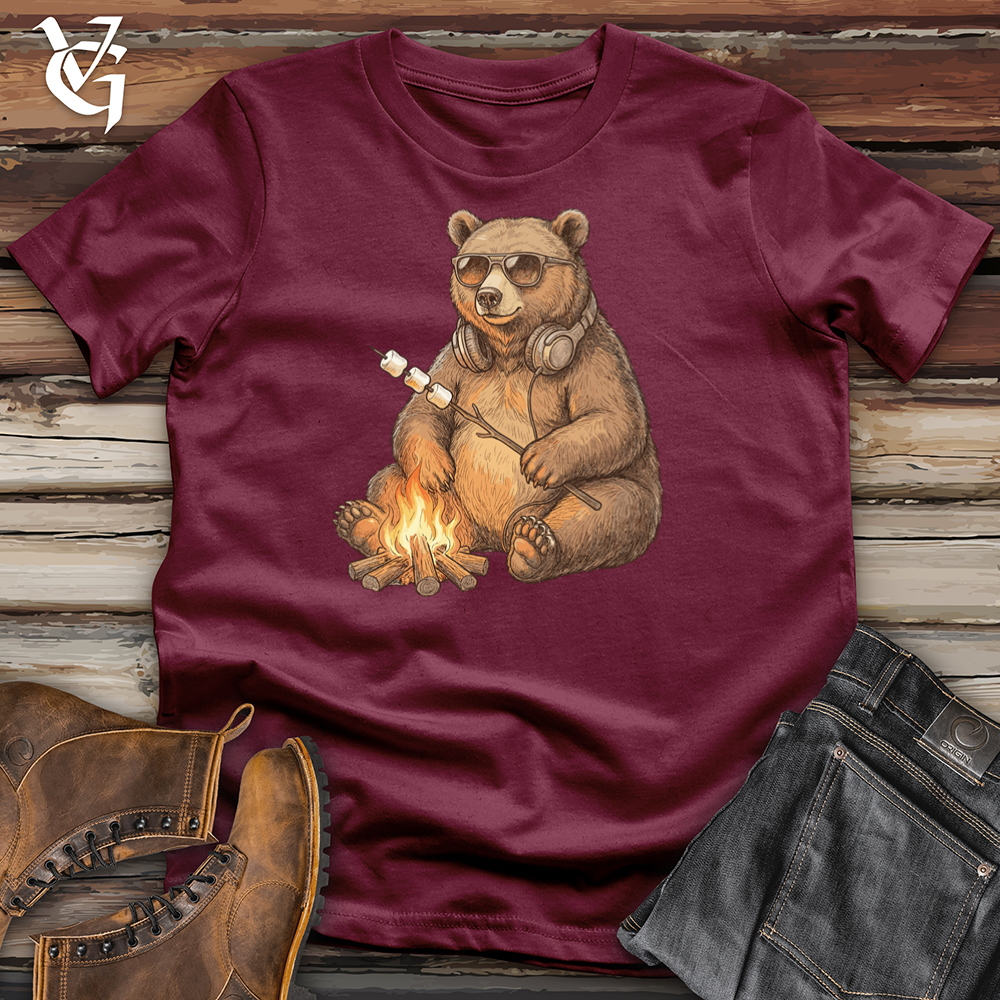 Viking Goods Bear Campfire Marshmallows Tee Maroon / L