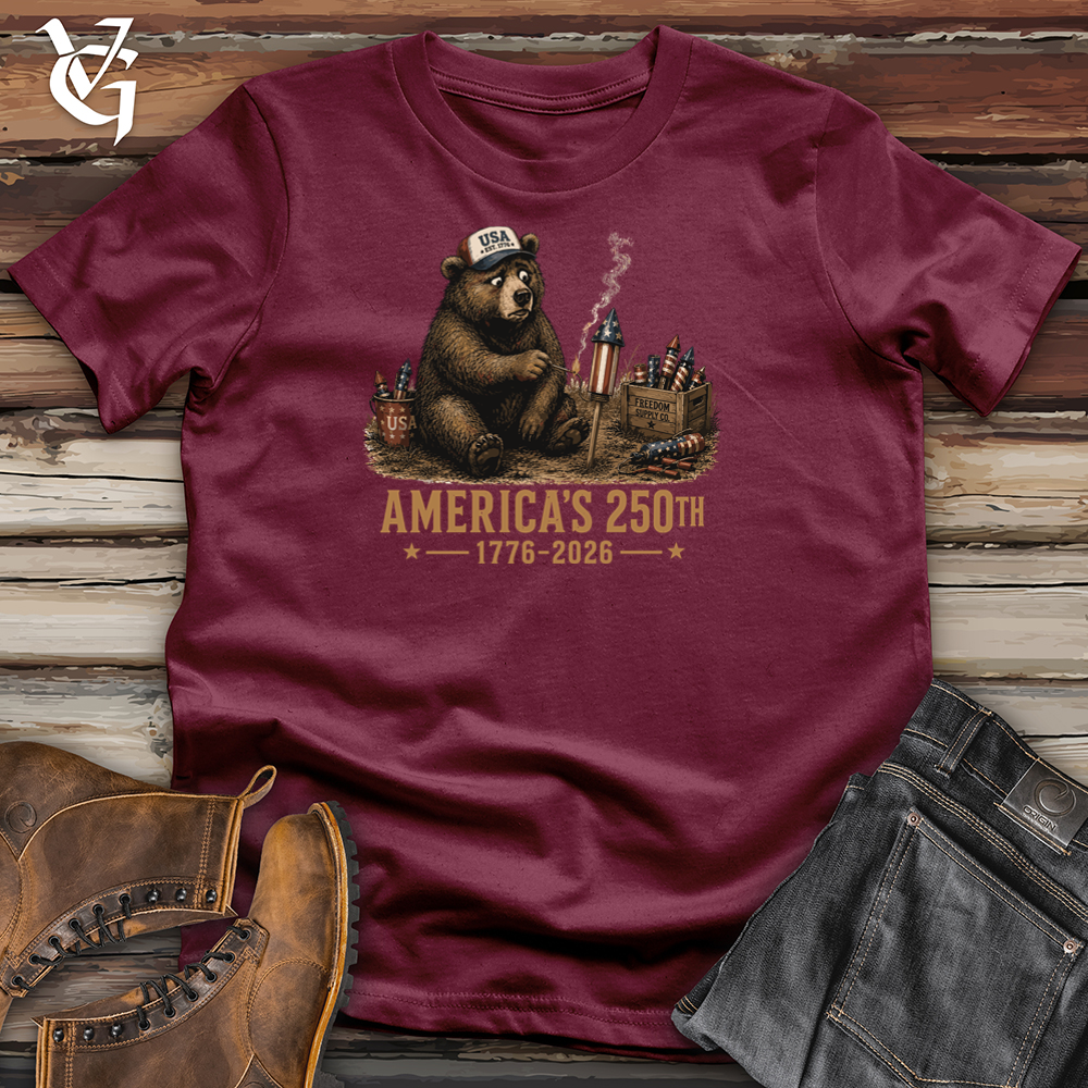 Viking Goods Bear Fireworks Softstyle Tee Maroon / L