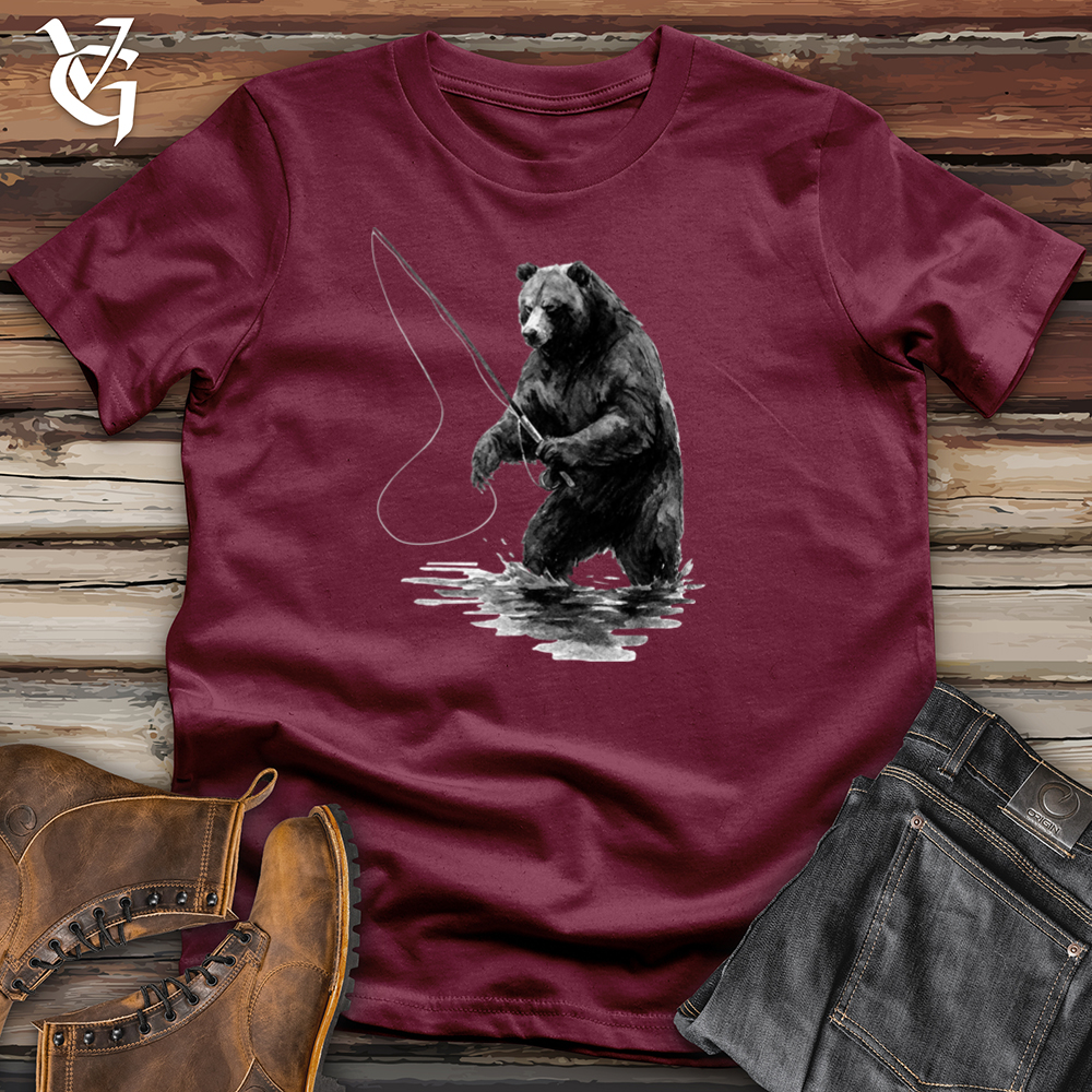 Viking Goods Bear Fishing Tee Maroon / L