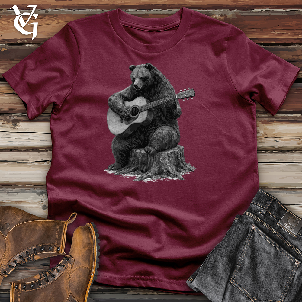 Viking Goods Bear Playing Guitar Tee Maroon / L