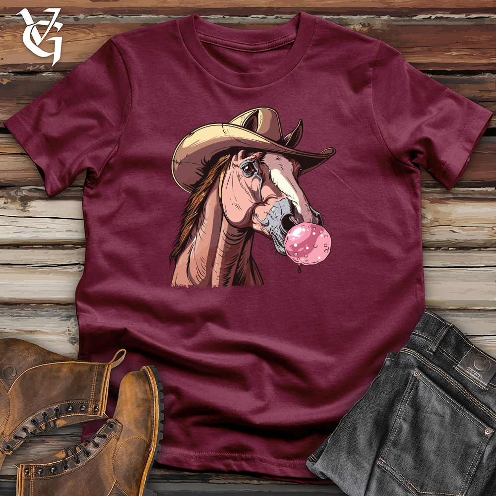 Viking Goods Bubblegum Cowboy Horse Softstyle Tee Maroon / L