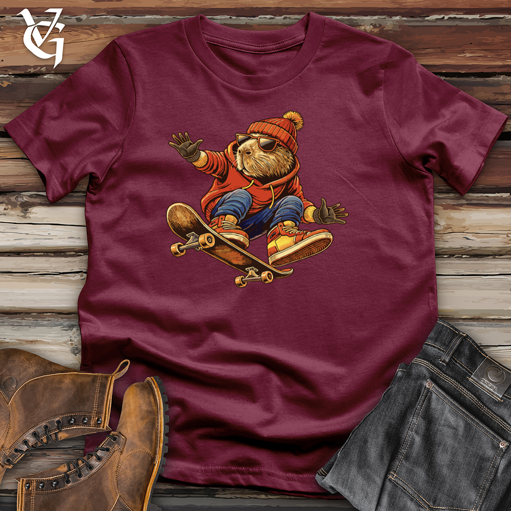 Viking Goods Capybara Skater Skateboarding Tee Maroon / L