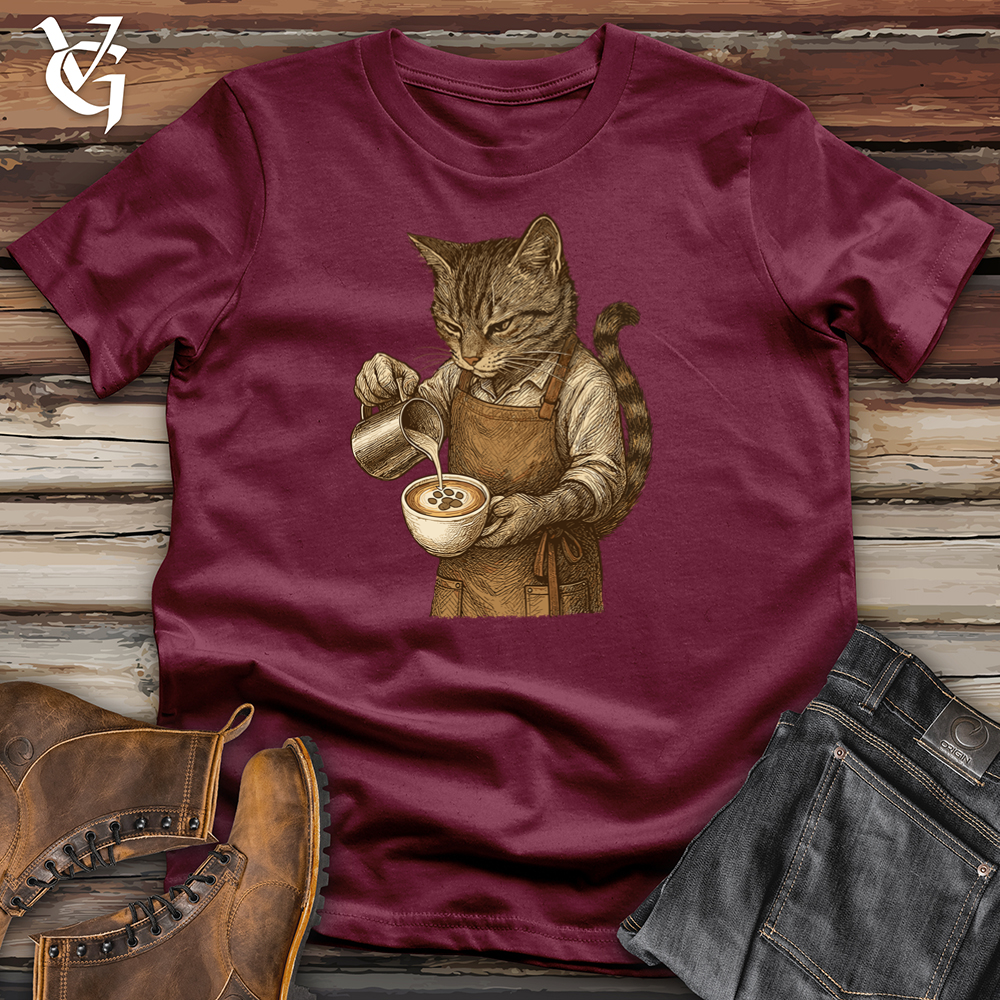 Viking Goods Cat Barista Tee Maroon / L