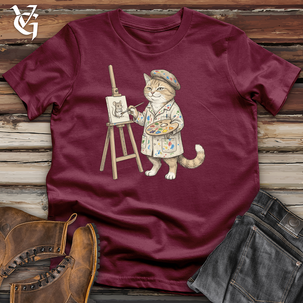 Viking Goods Cat Painter Tee Maroon / L