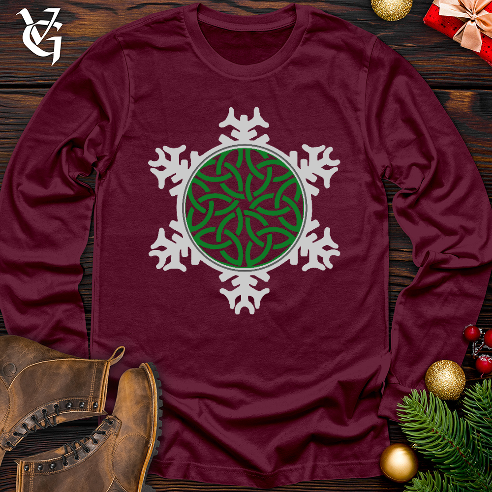 Viking Goods Celtic Snowflake Long Sleeve Maroon / L