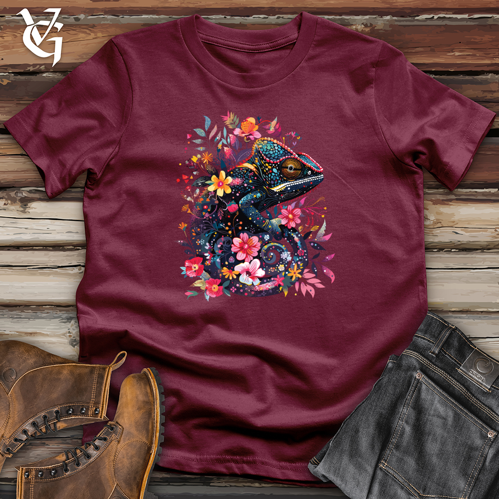 Viking Goods Chameleon Floral Fusion Softstyle Tee Maroon / L