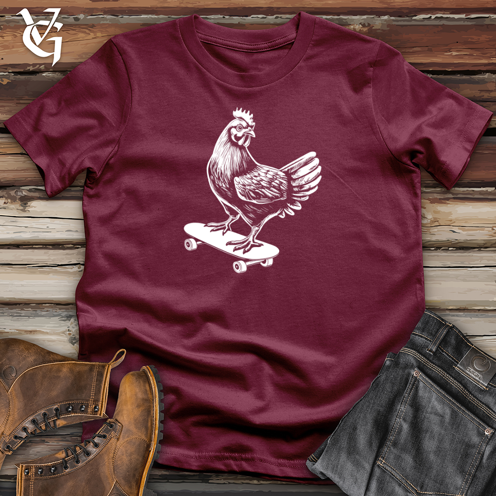 Viking Goods Chicken on a Skateboard Softstyle Tee Maroon / L