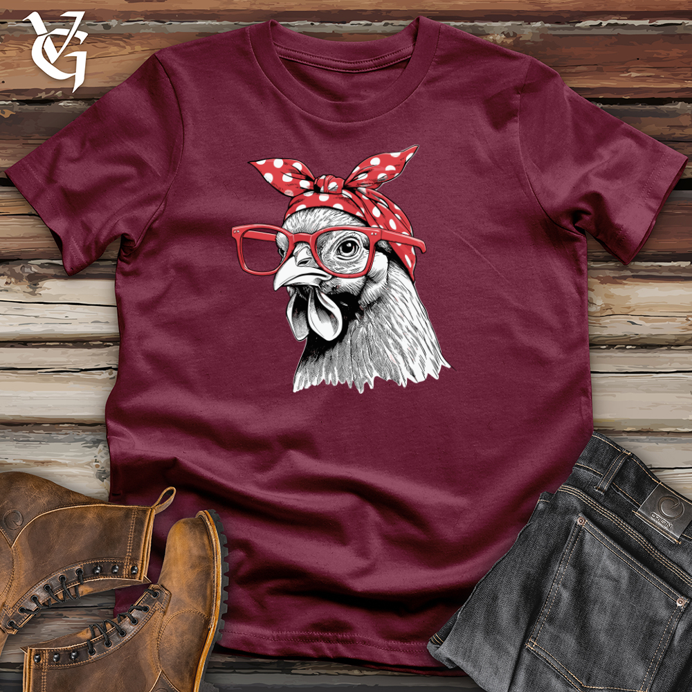 Viking Goods Chicken Wearing Glasses Softstyle Tee Maroon / L