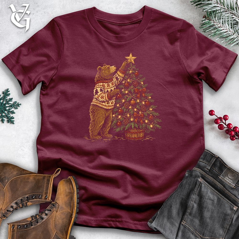 Viking Goods Christmas Tree Bear Softstyle Tee Maroon / L