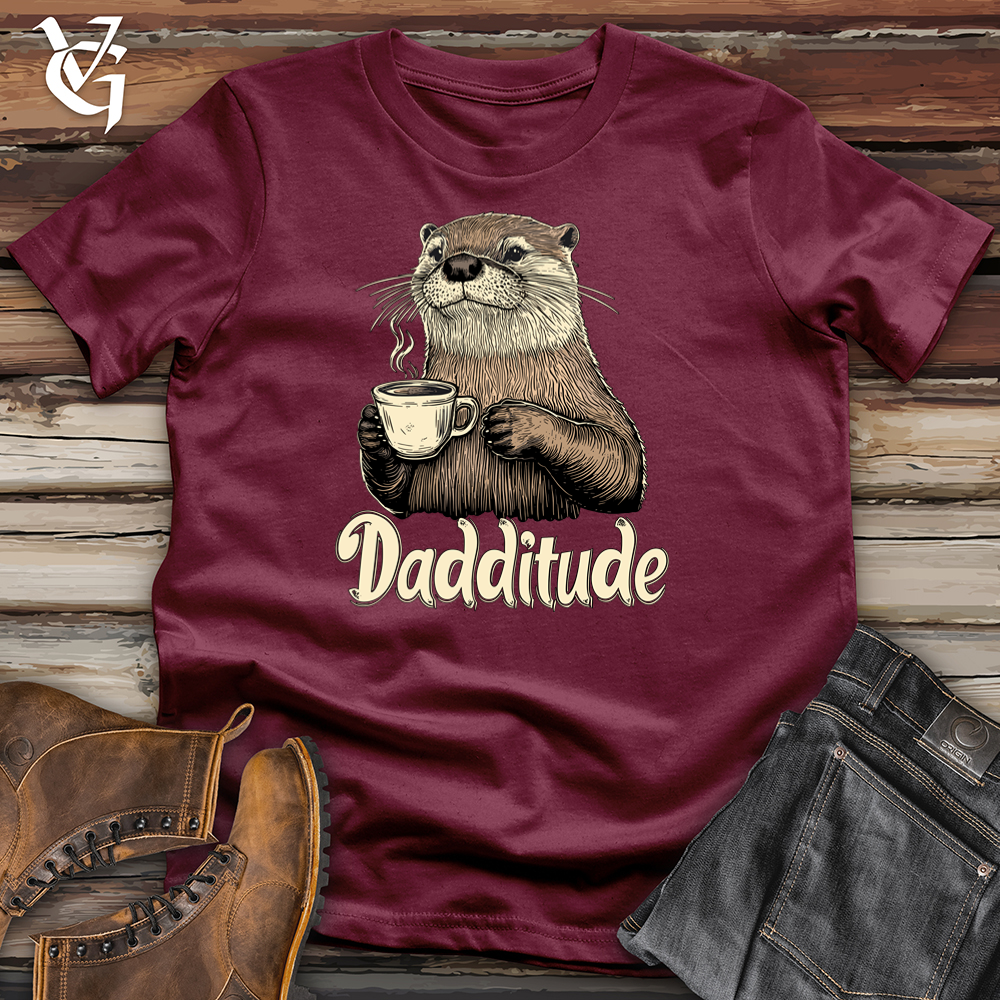 Viking Goods Dadditude Otter Softstyle Tee Maroon / L