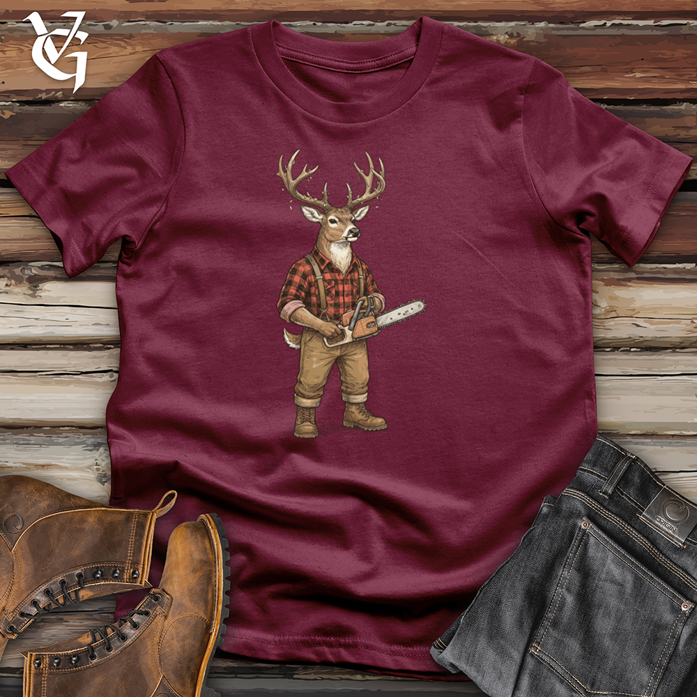 Viking Goods Deer Lumberjack Tee Maroon / L
