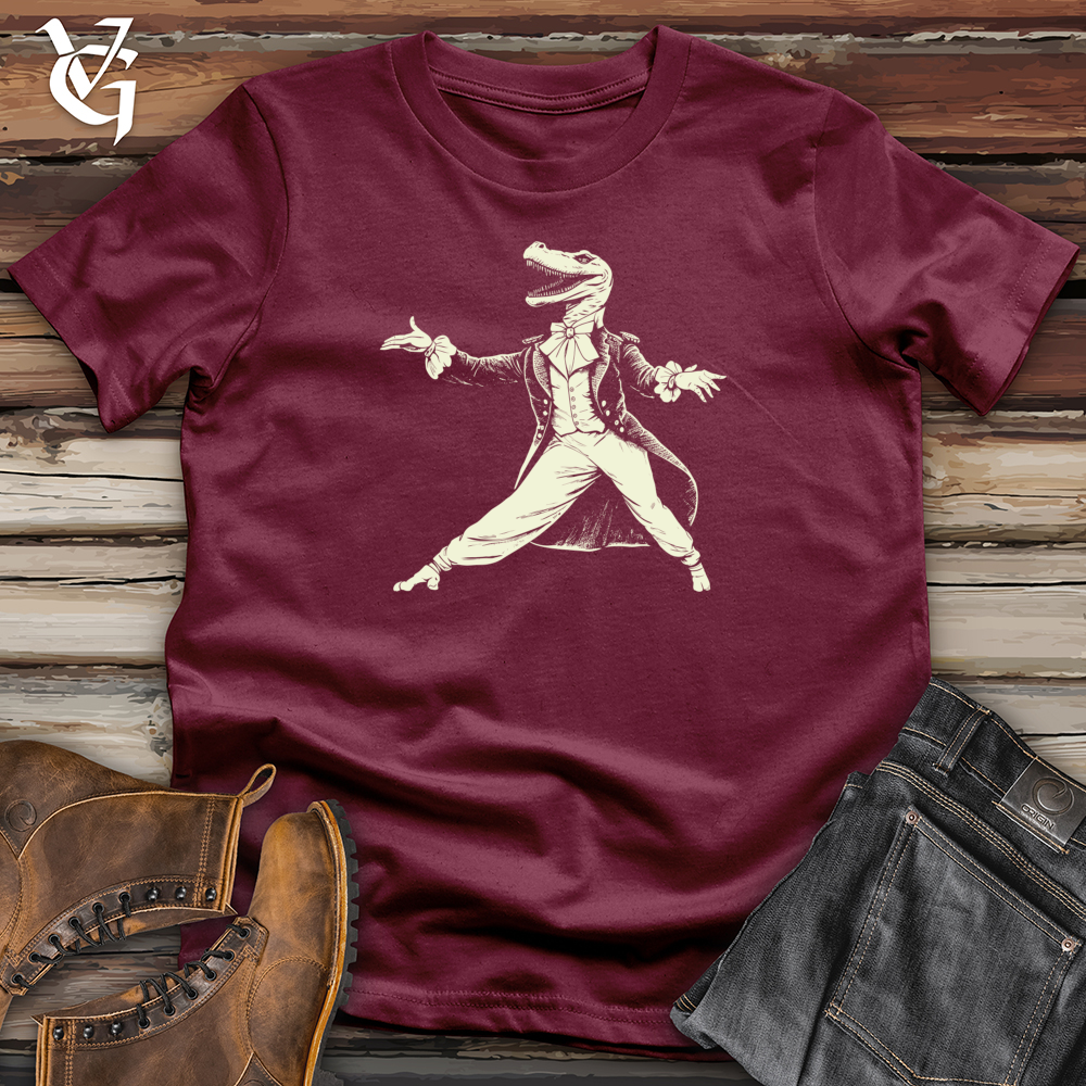 Viking Goods Dinosaur Dapper Dance Softstyle Tee Maroon / L