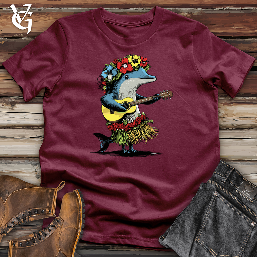 Viking Goods Dolphin Playing The Guiter Softstyle Tee Maroon / L