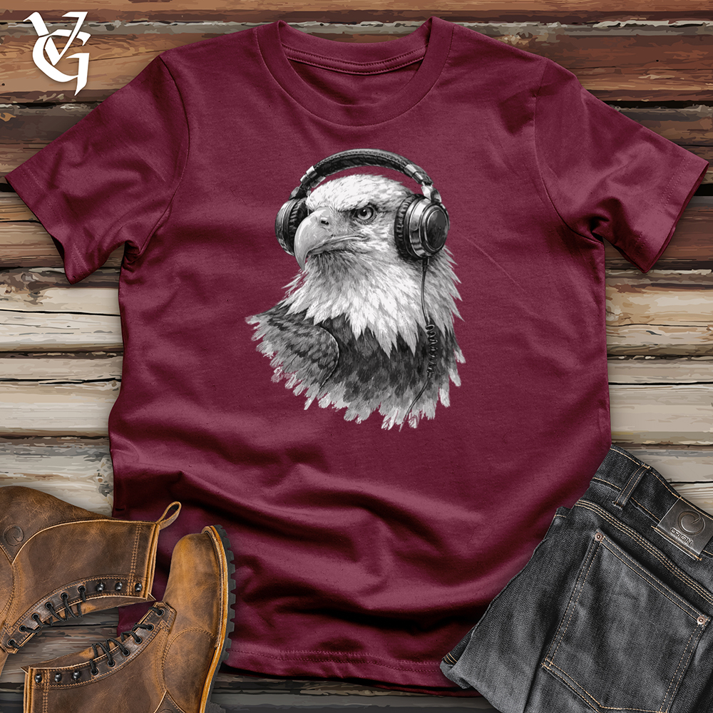 Viking Goods Eagle with Headphones Tee Maroon / L