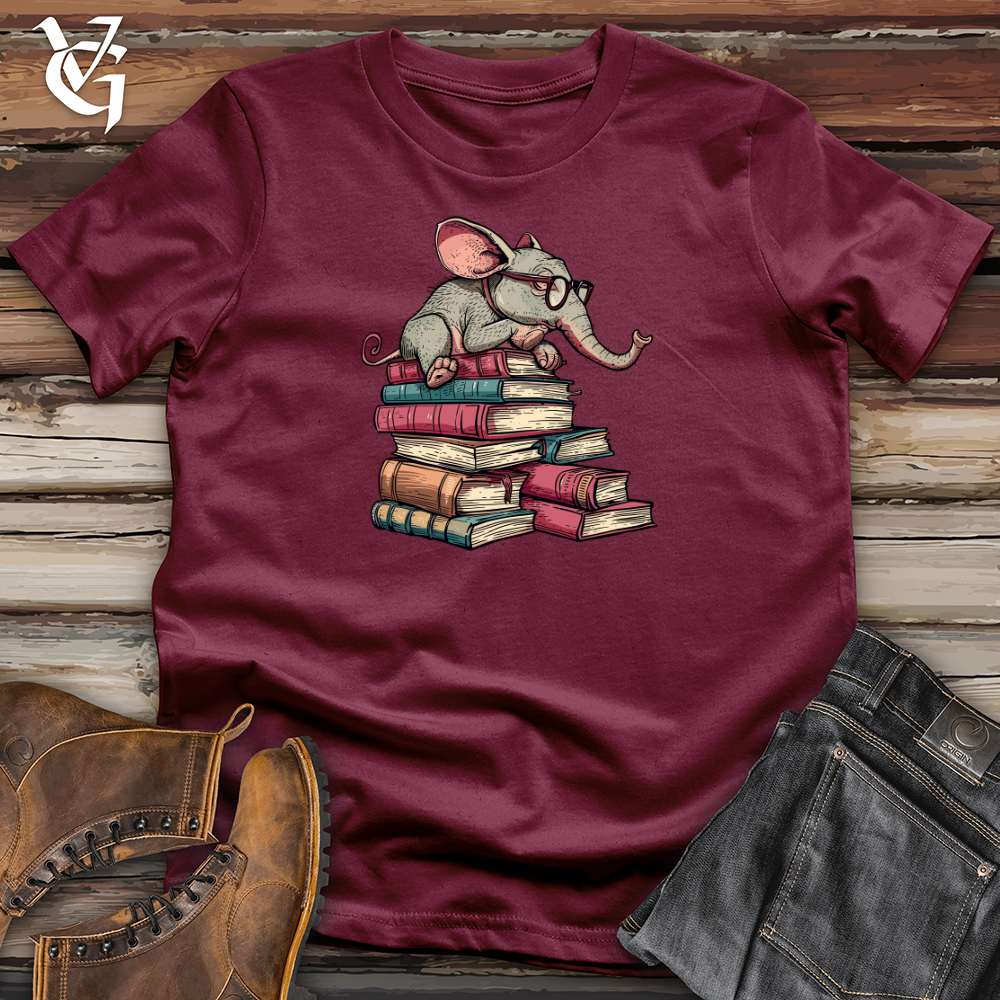 Viking Goods Elephant Bookworm Reader Softstyle Tee Maroon / L