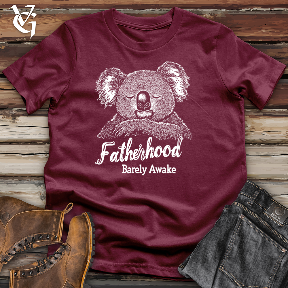 Viking Goods Fatherhood Barely Awake Softstyle Tee Maroon / L