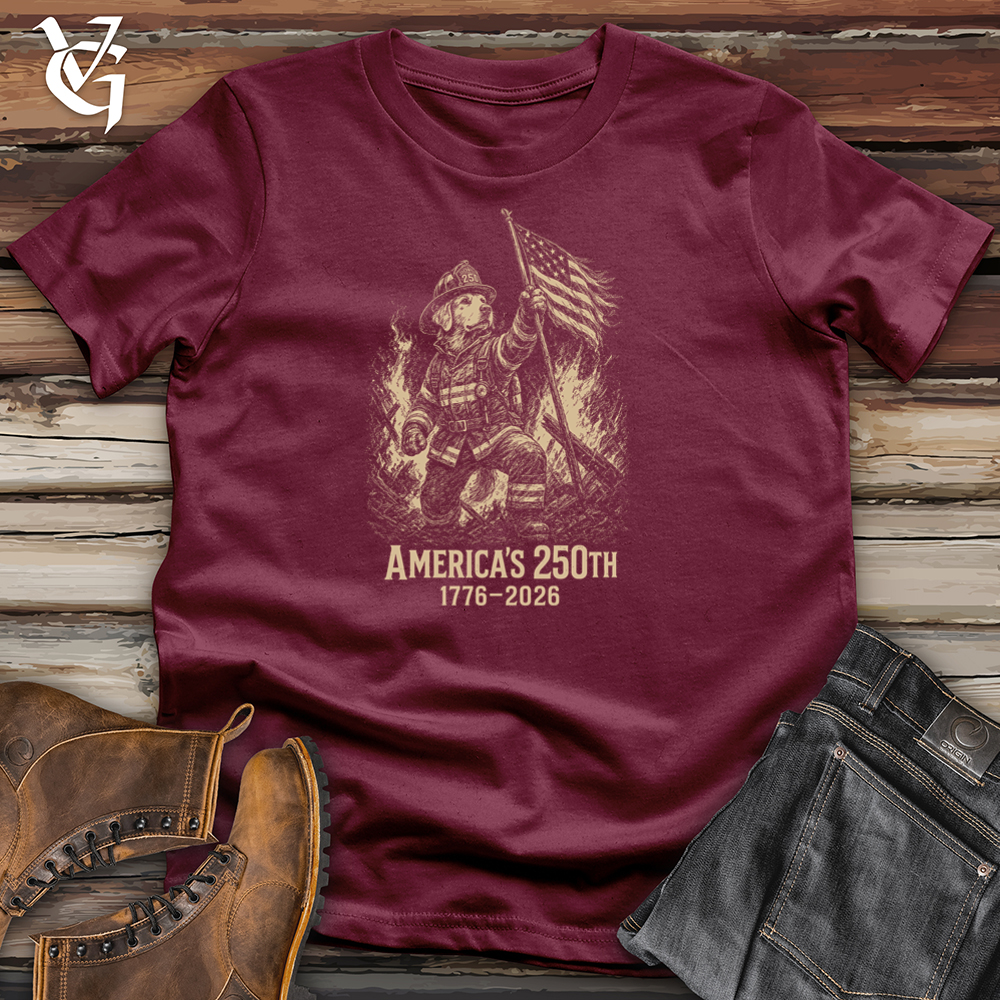 Viking Goods Firefighter Dog A250 Softstyle Tee Maroon / L