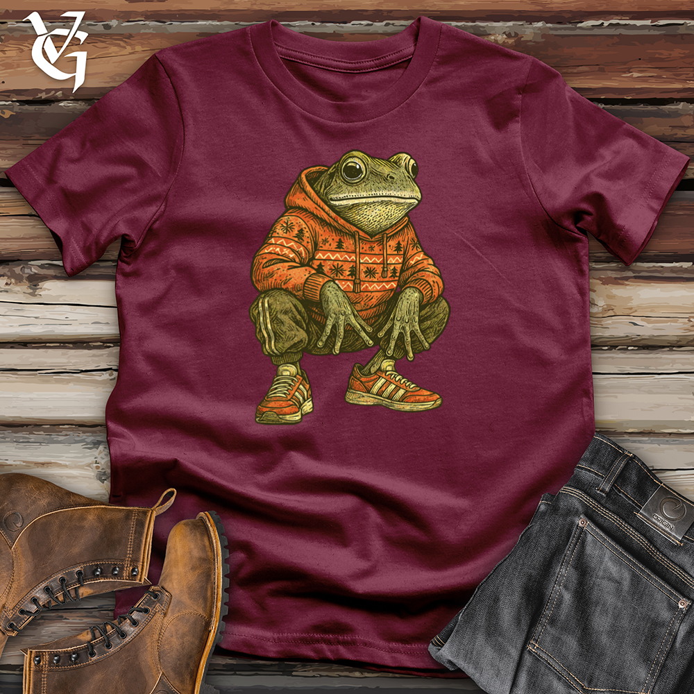 Viking Goods Frog In A Hoodie Tee Maroon / L