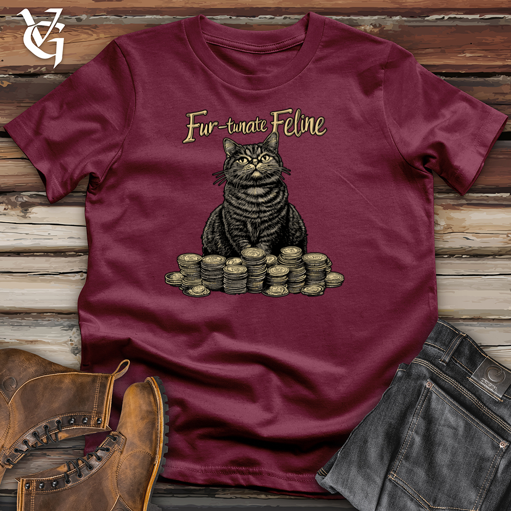 Viking Goods Furrtunate Feline Softstyle Tee Maroon / L