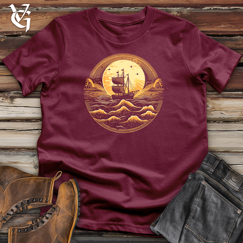 Viking Goods Galleon Moonlit Voyage Softstyle Tee Maroon / L