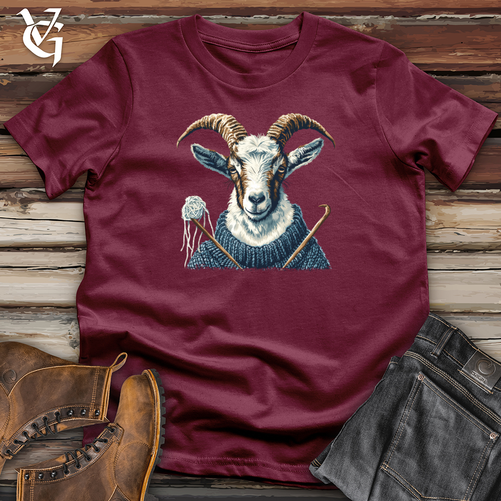 Viking Goods Goat Knitting Workshop Softstyle Tee Maroon / L