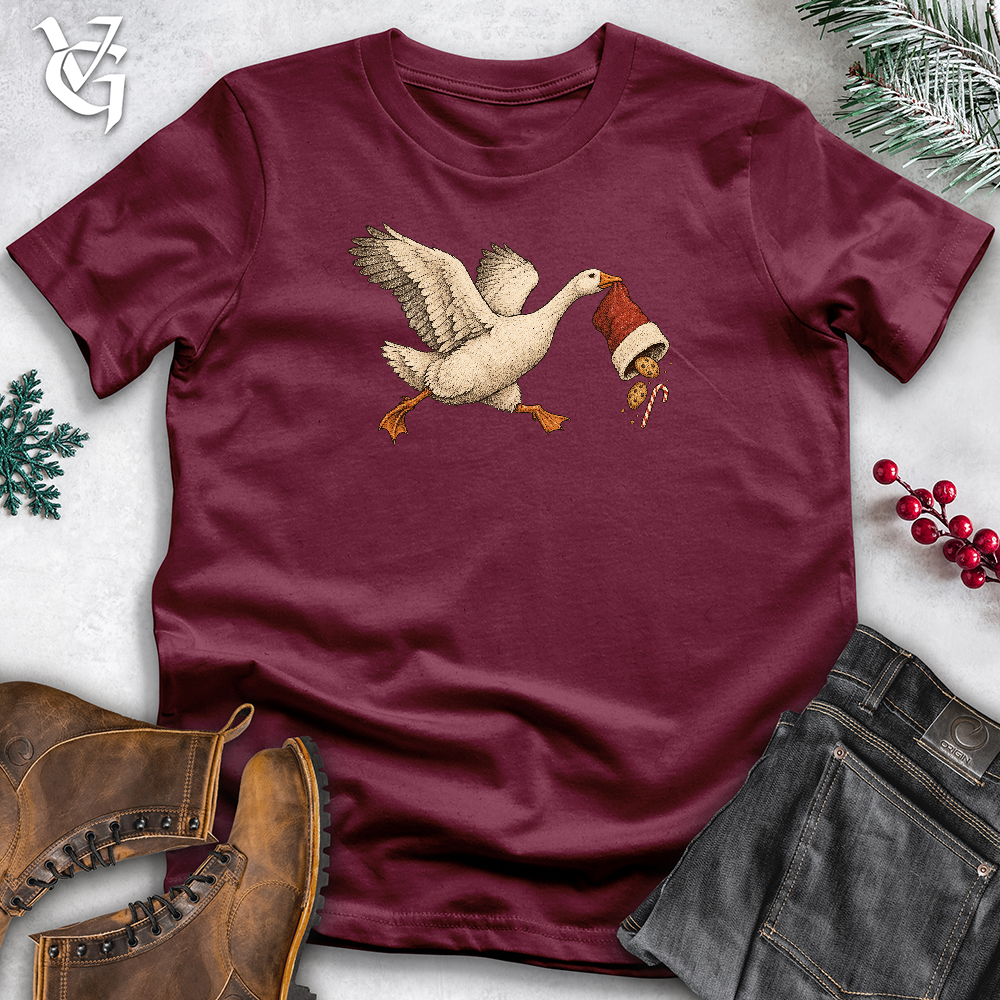 Viking Goods Goose Steals a Stocking Softstyle Tee Maroon / L