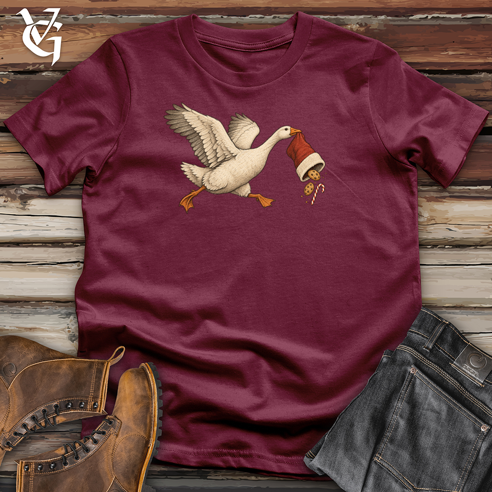 Viking Goods Goose Steals a Stocking Tee Maroon / L