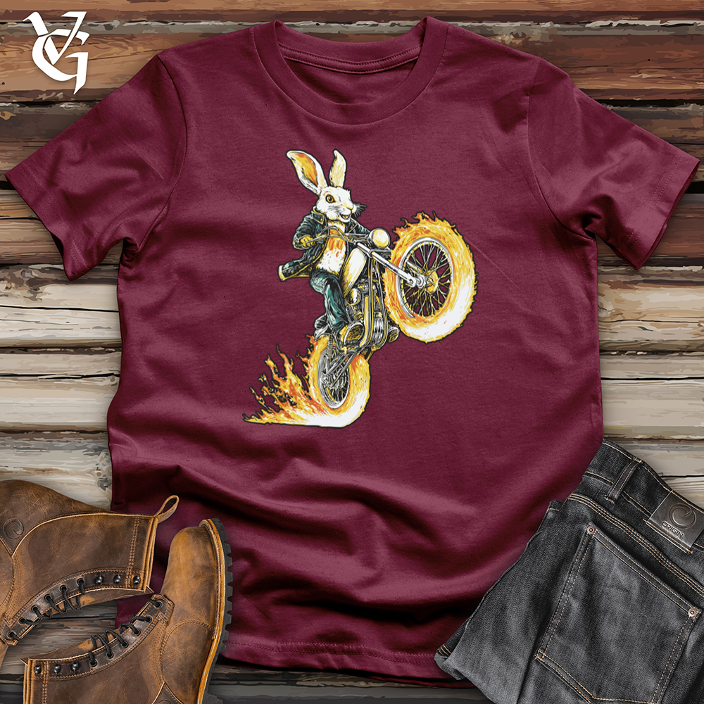 Viking Goods Hare Motorcycle Flames Softstyle Tee Maroon / L