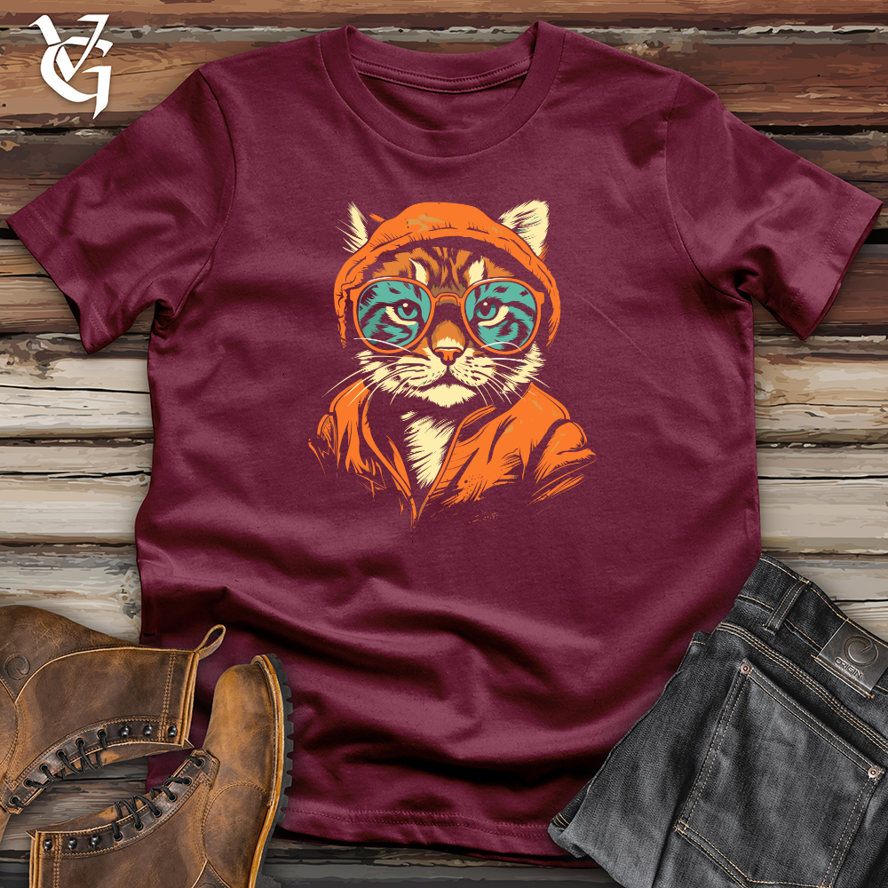 Viking Goods Hipster Cat Attitude Softstyle Tee Maroon / L