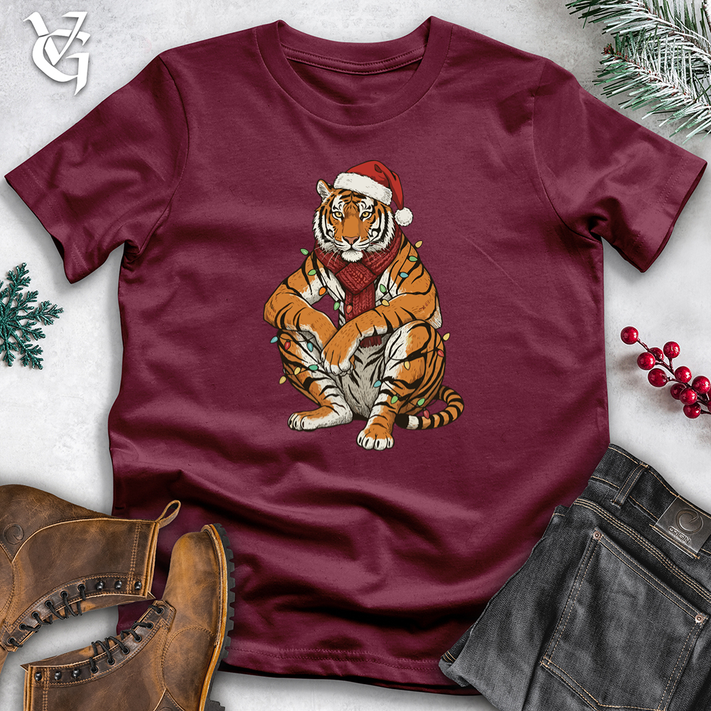 Viking Goods Holiday Tiger Sitting Tee Maroon / L