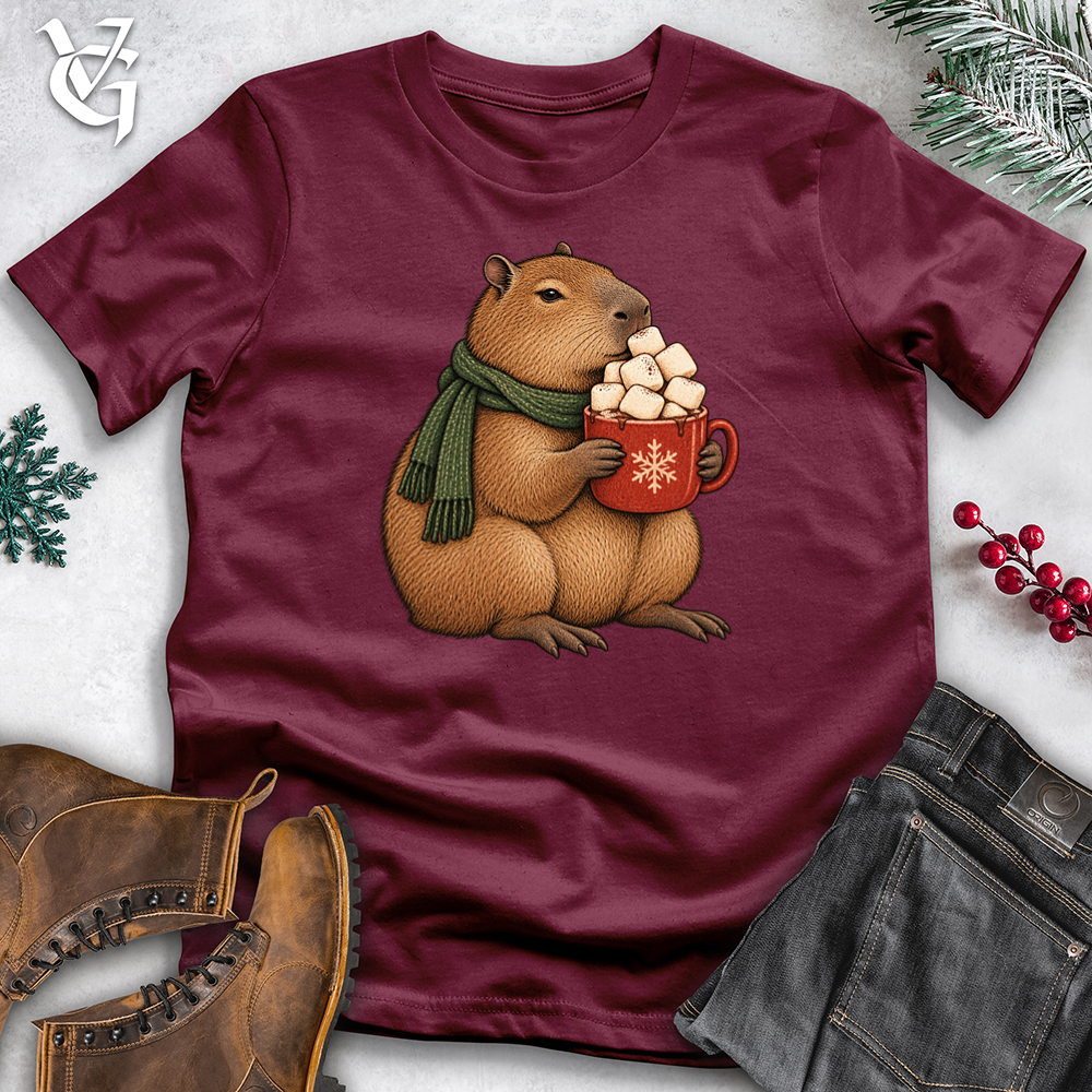 Viking Goods Hot Chocolate Capybara Softstyle Tee Maroon / L