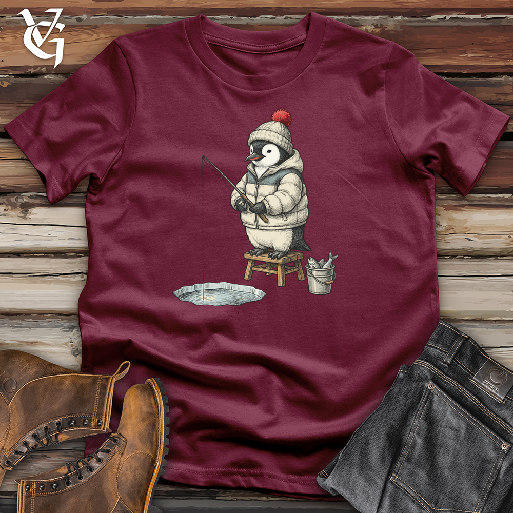 Viking Goods Ice Fisher Penguin Tee Maroon / L