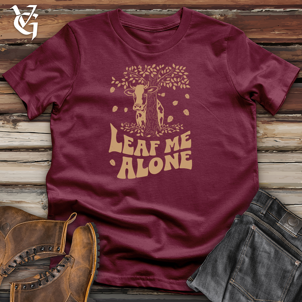 Viking Goods Leaf Me Alone Cow Softstyle Tee Maroon / L