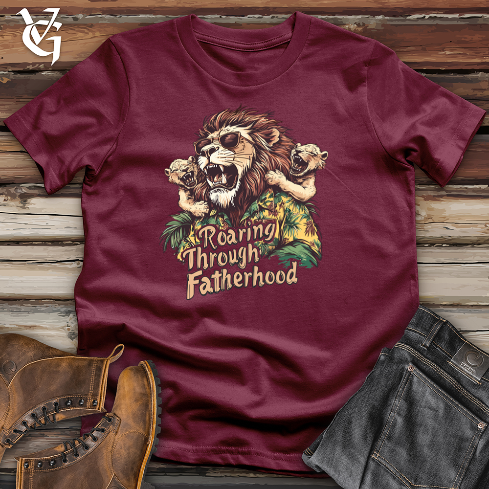 Viking Goods Lion Roaring Through Fatherhood Softstyle Tee Maroon / L