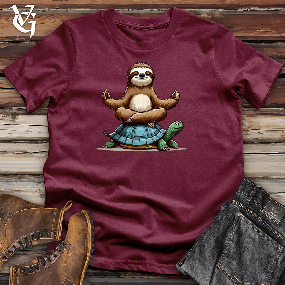 Viking Goods Meditation Sloth With Turtle Softstyle Tee Maroon / L
