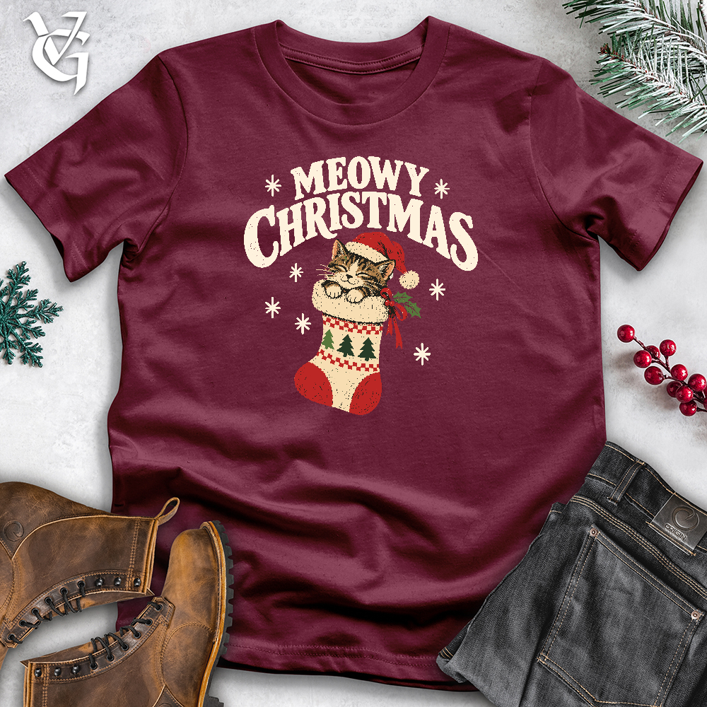 Viking Goods Meowy Christmas Softstyle Tee Maroon / L
