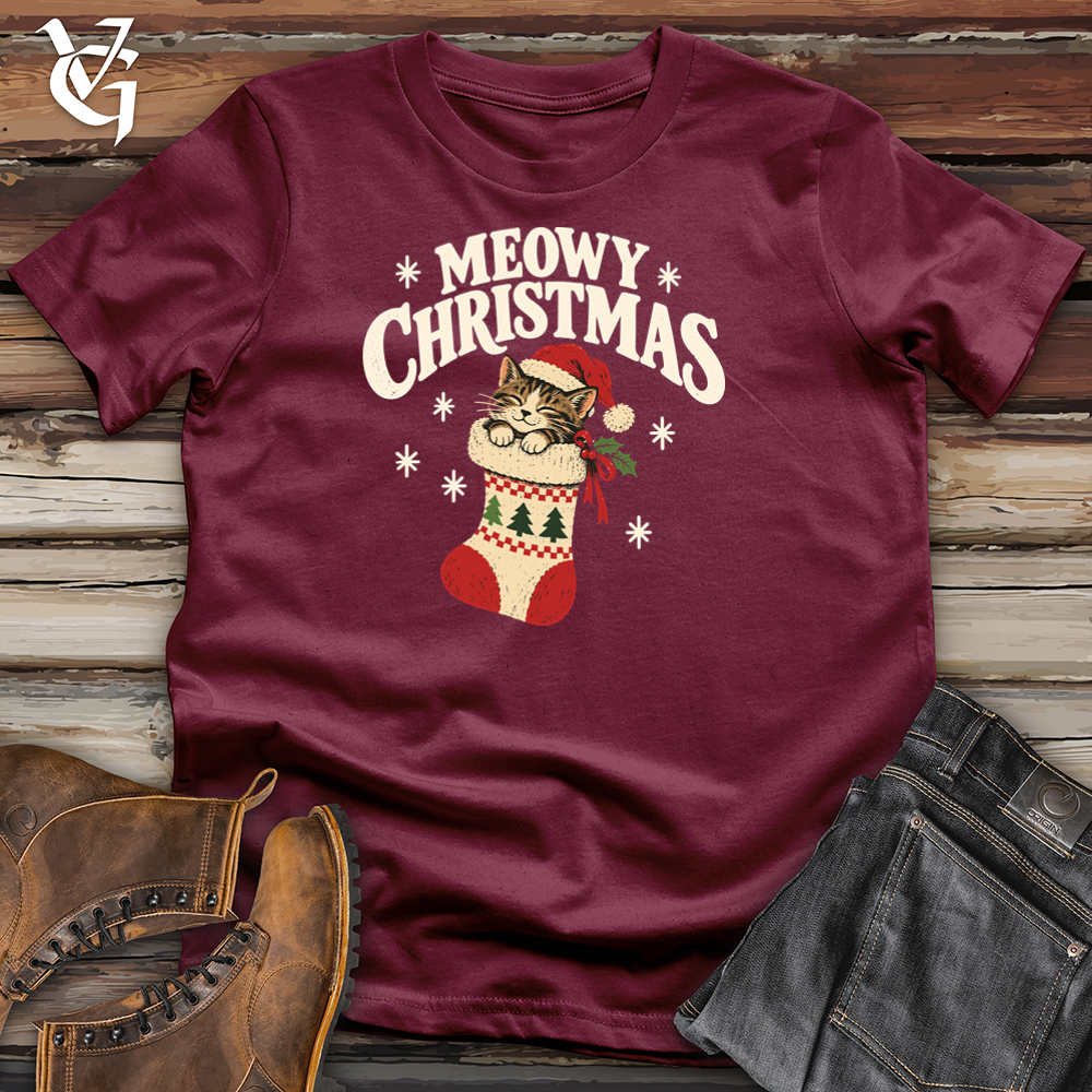 Viking Goods Meowy Christmas Tee Maroon / L