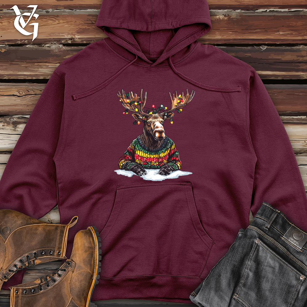 Viking Goods Merry Moose Midweight Hooded Sweatshirt Maroon / L