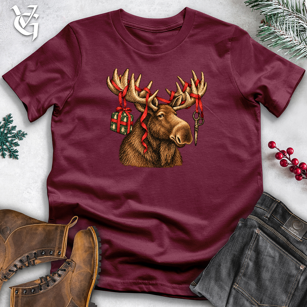 Viking Goods Moose Ribbon Softstyle Tee Maroon / L