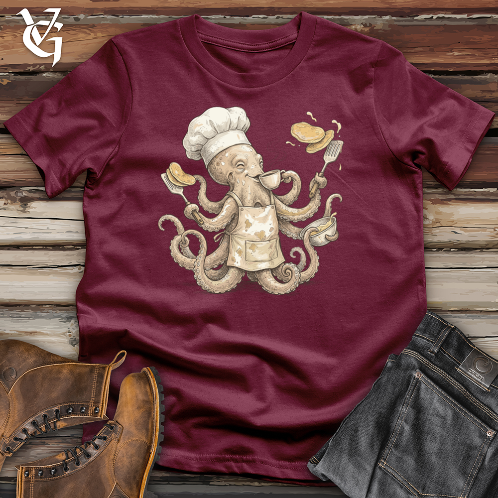 Viking Goods Octopus Chef Pancake Tee Maroon / L