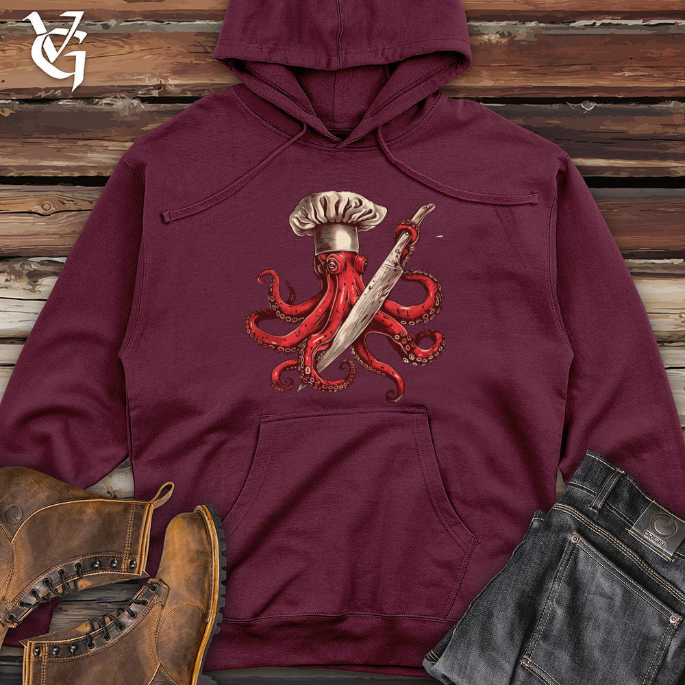 Viking Goods Octopus Dangerous Chef Midweight Hooded Sweatshirt Maroon / L