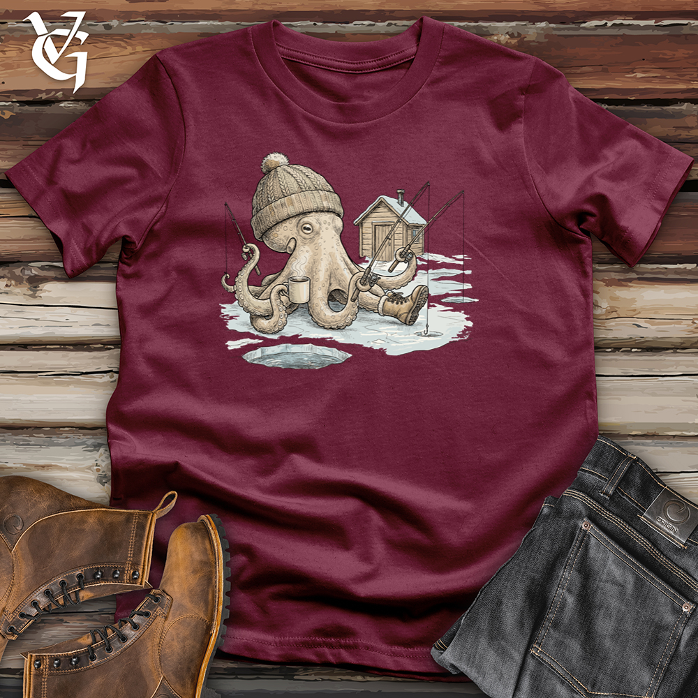 Viking Goods Octopus Ice Fishing Tee Maroon / L