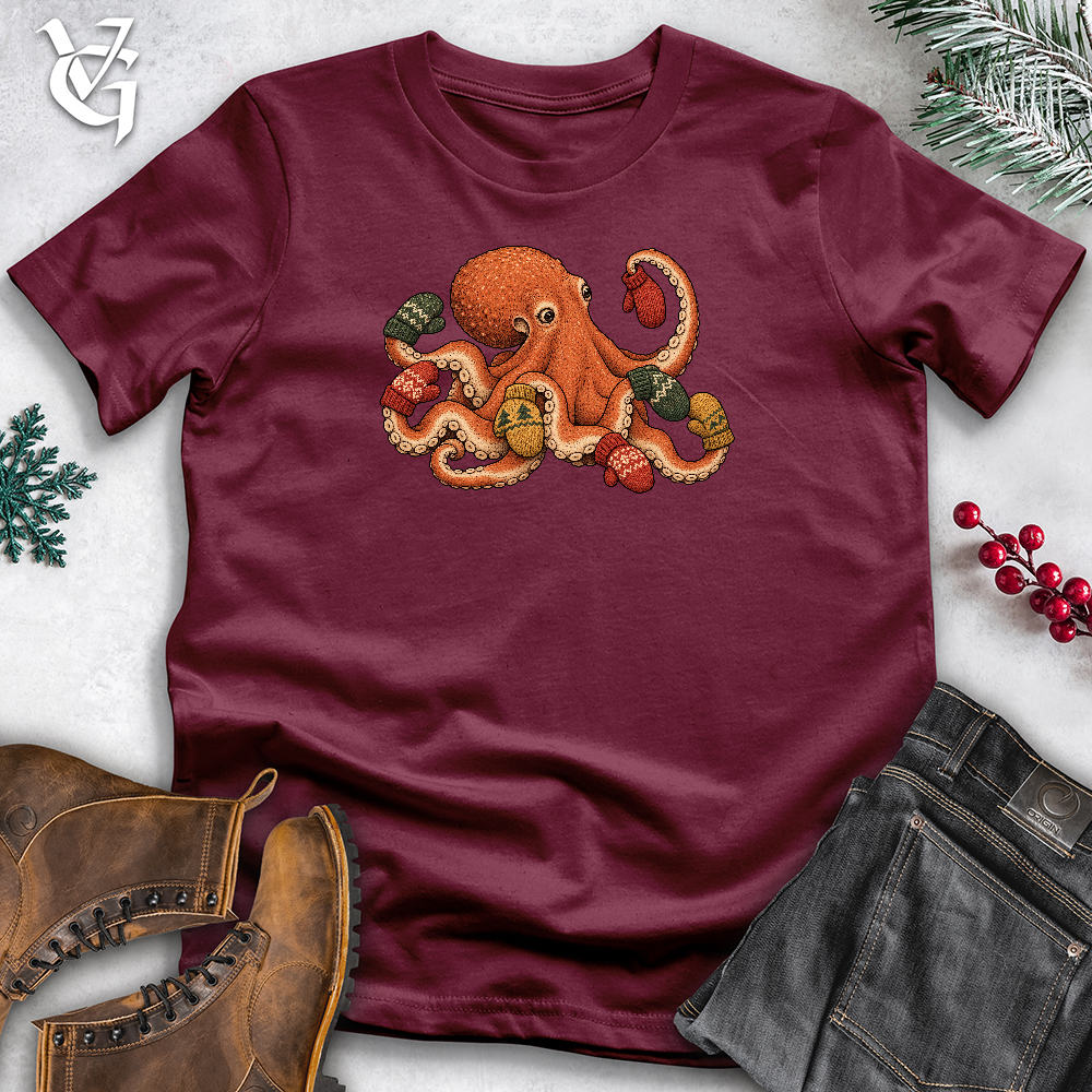 Viking Goods Octopus Mittens Softstyle Tee Maroon / L