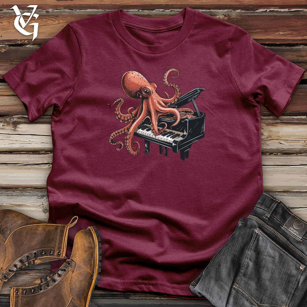 Viking Goods Octopus Piano Melody Softstyle Tee Maroon / L