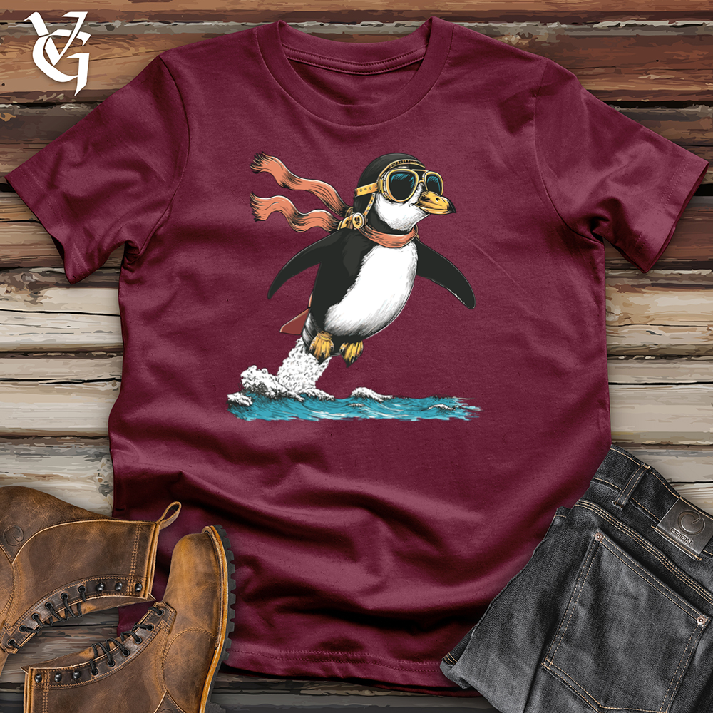 Viking Goods Penguin Blast Off Softstyle Tee Maroon / L