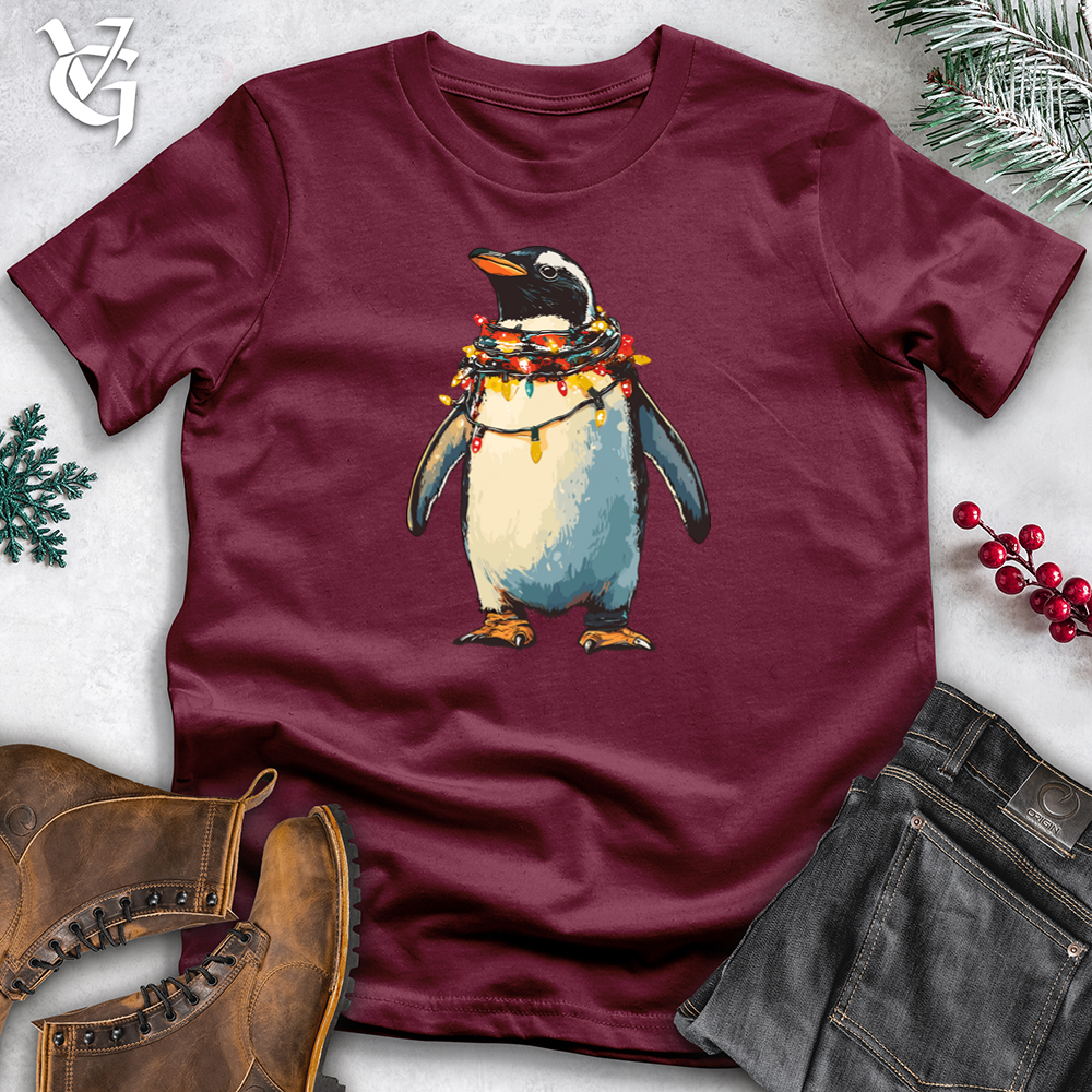Viking Goods Penguin Lights Softstyle Tee Maroon / L