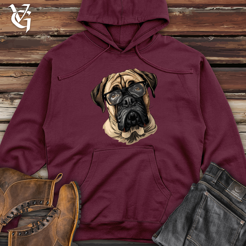 Viking Goods Pensive English Mastiff Portrait Midweight Hooded Sweatshirt Maroon / L