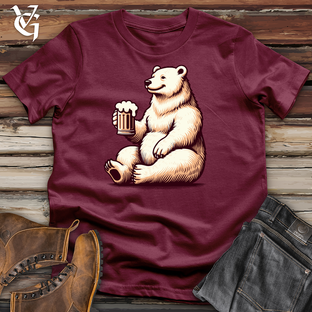 Viking Goods Polar Bear With Mug of Beer Softstyle Tee Maroon / L