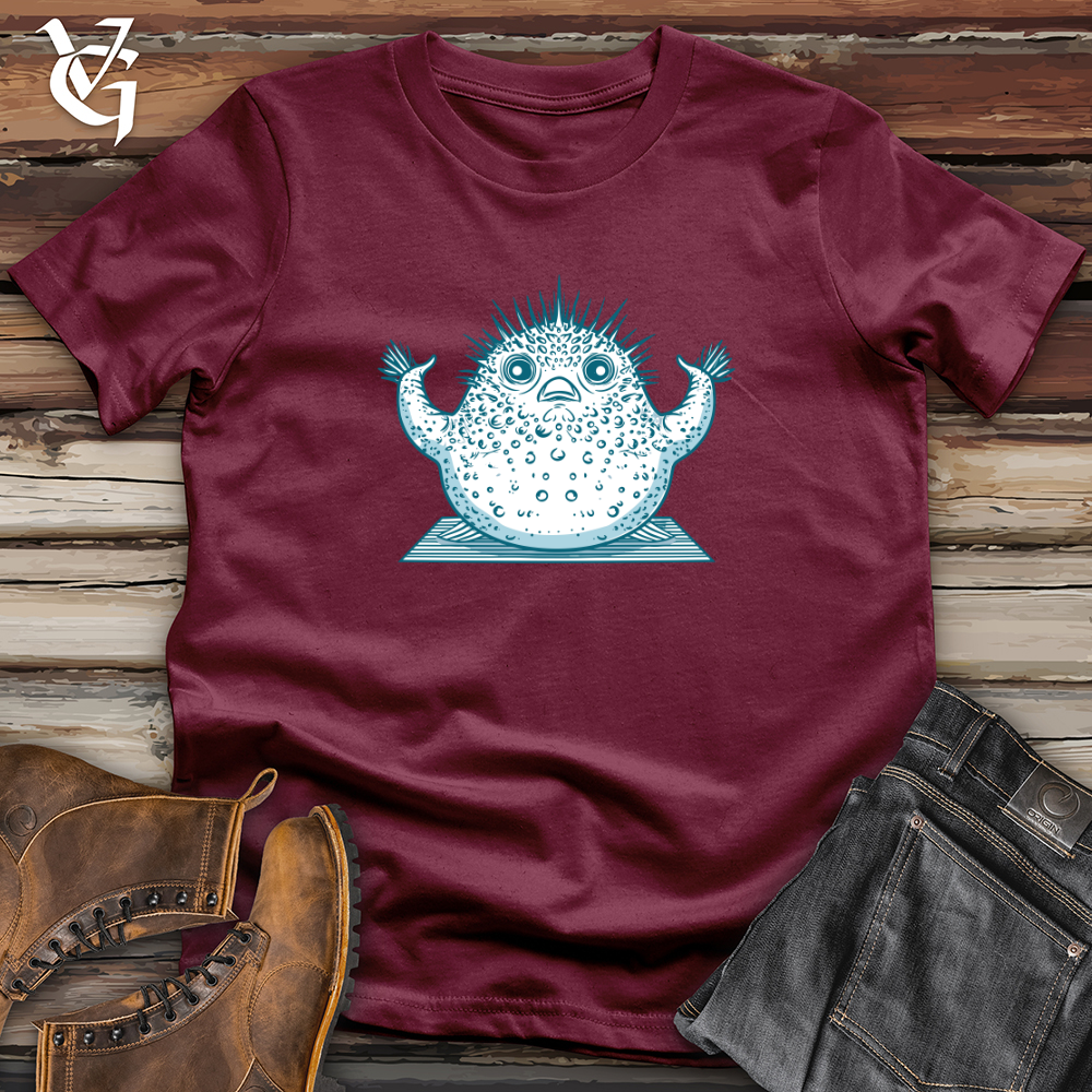 Viking Goods Pufferfish Yoga Pose Softstyle Tee Maroon / L