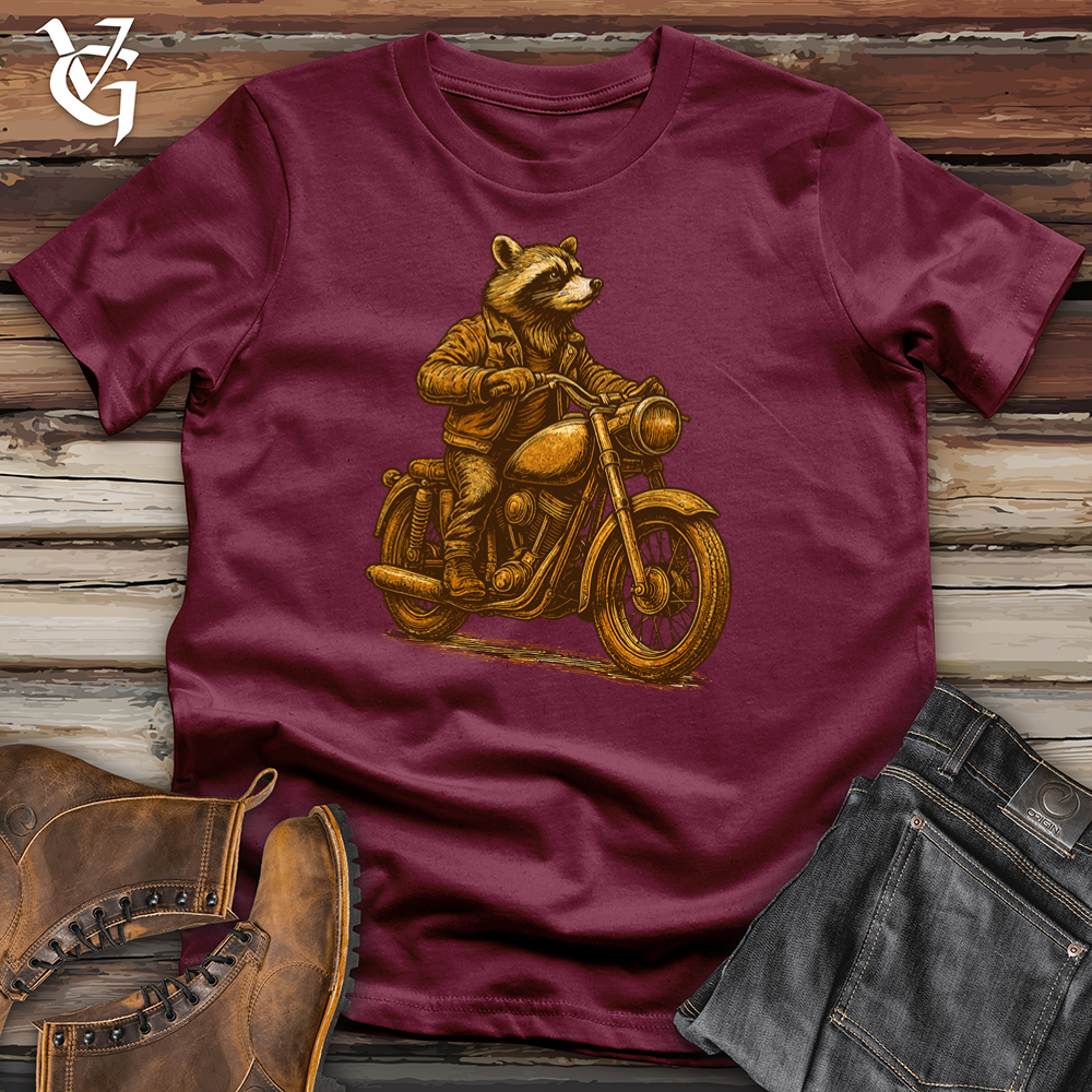 Viking Goods Raccoon Motorcycle Tee Maroon / L